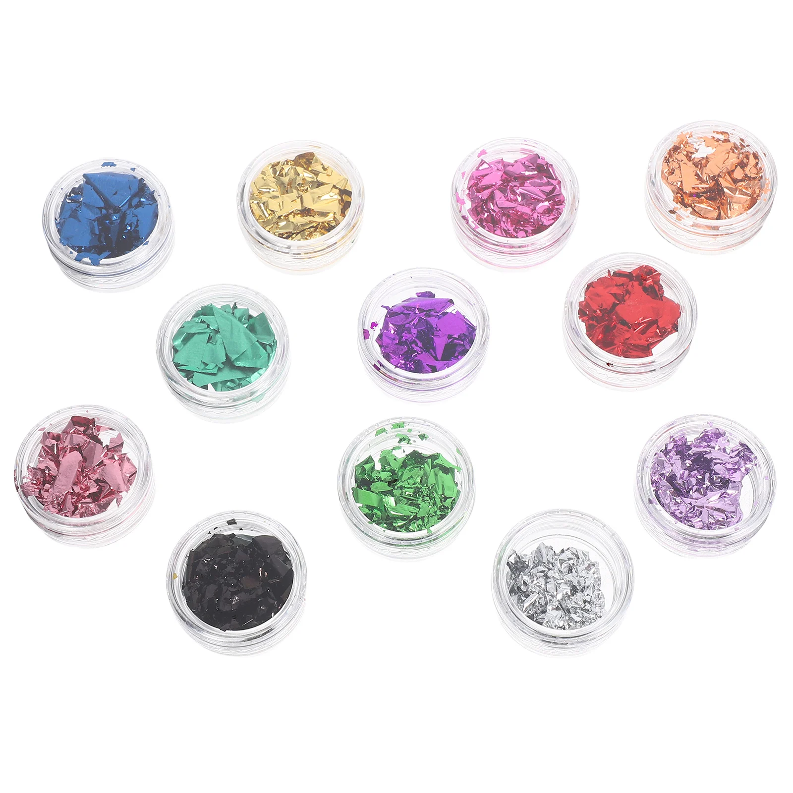 

12 Pcs Nail Art Decoration Foil Supplies Gold Flakes Sequins Colored Accessories Tin Craft Holographic Eye Glitter
