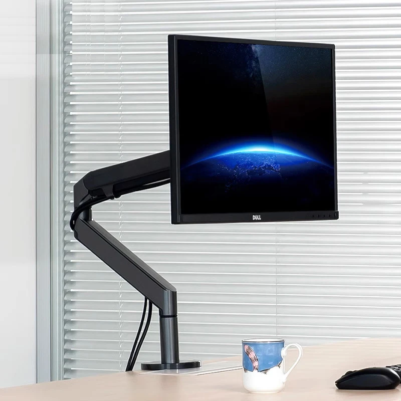 2018 nowy OZ-1 17-32 calowy uchwyt monitora stojak na biurko pojedyncze ramię sprężyna gazowa uchwyt do montażu monitora