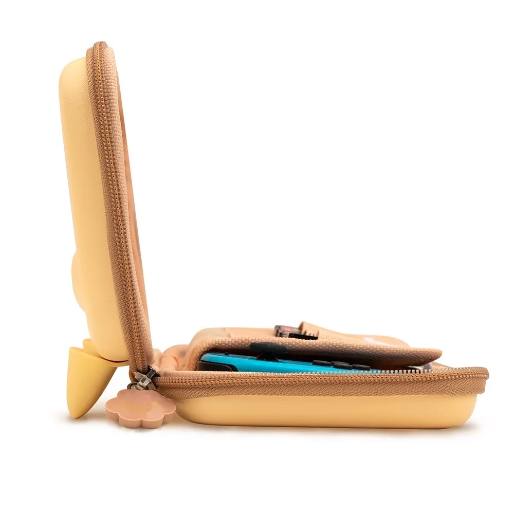 GeekShare 귀여운 강아지 귀 노란색 보관 가방, 닌텐도 스위치 스트랩, 파라오 여행 휴대용 케이스, 닌텐도 스위치용 휴대용 가방