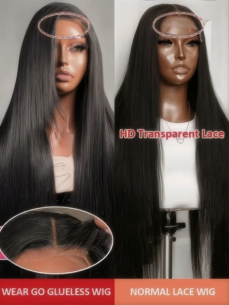 Rechte 13x6 HD Zwart Kant Frontale Pruiken 5x5 Lijmloos 30 40 Inch 13x4 Kant Voor Menselijk Haar Pruik Bot Braziliaanse Sluiting Wear Go