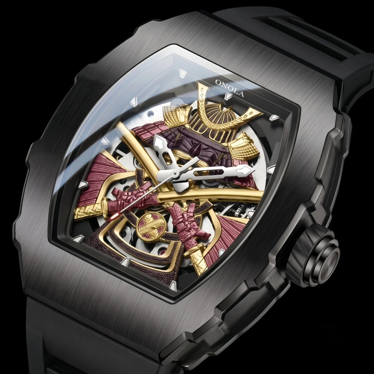 ONOLA Luxury Men Automatic Mechanical Watch Waterproof Watch Luminous Barrel Shape Military Sports Wristwatch Relogios Masculino