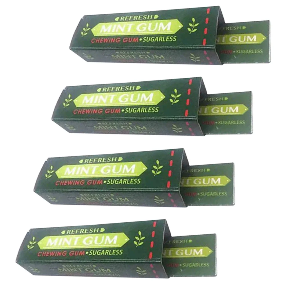 4pcs Simulation Gum with Prop Fool's Day Chewing Gum Prank Toy Trick Gum Props chewing gum prank prop