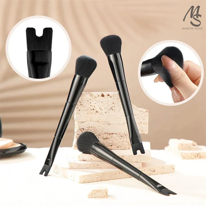 

1Pc Fluffy Dense Bristle Nose Contour Brush New Arrival U-Shaped 2-In-1 Nose Contour and Highlight Brush for Makeup Lovers