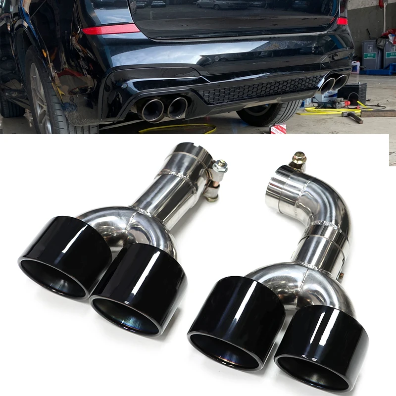 

Quad Car Round Mouth Muffler Stainless Steel Exhaust Tips Tailpipe For BMW G01 X3 G02 X4 2018+ Upgrade X3M X4M Look Muffler Tips