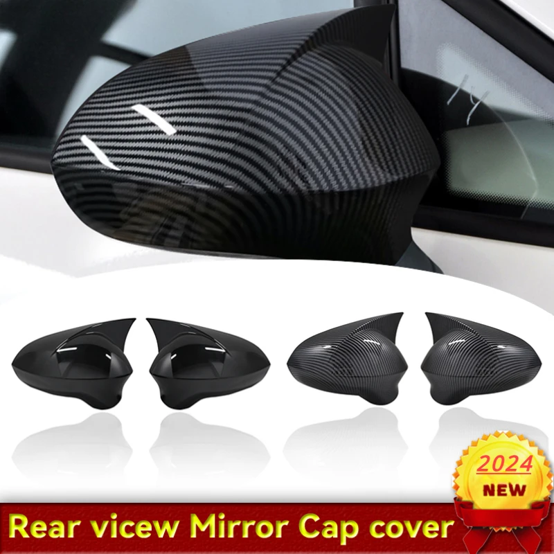 

Bright black/carbon fiber mirror cover seat Leon MK2 1P Ibiza MK4 6J 2008-2017 New fit