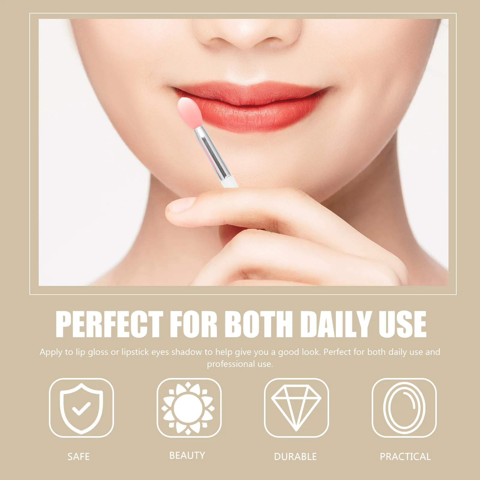 مجموعة واحدة من فرشاة الشفاه لمستحضرات التجميل، مقبض مريح، تحكم سهل لتطبيق ملمع الشفاه، أداة مكياج، أداة فرشاة أحمر الشفاه #1