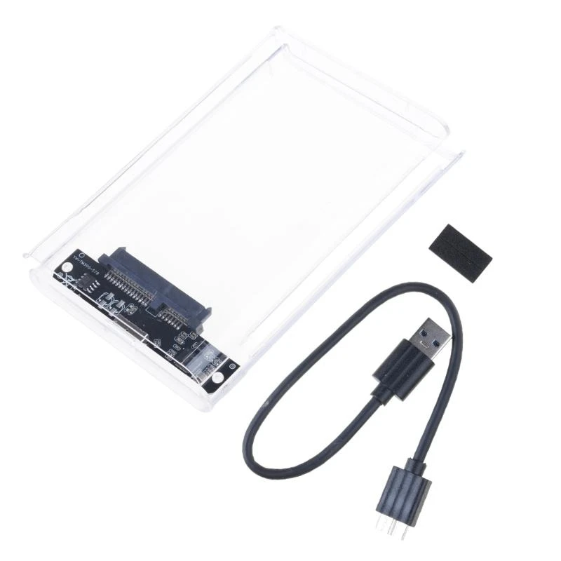 

USB3.0 2.5inch Transparent HDD Enclosure Case Support 5Gbps for Easy Data Access Hard Disk Box