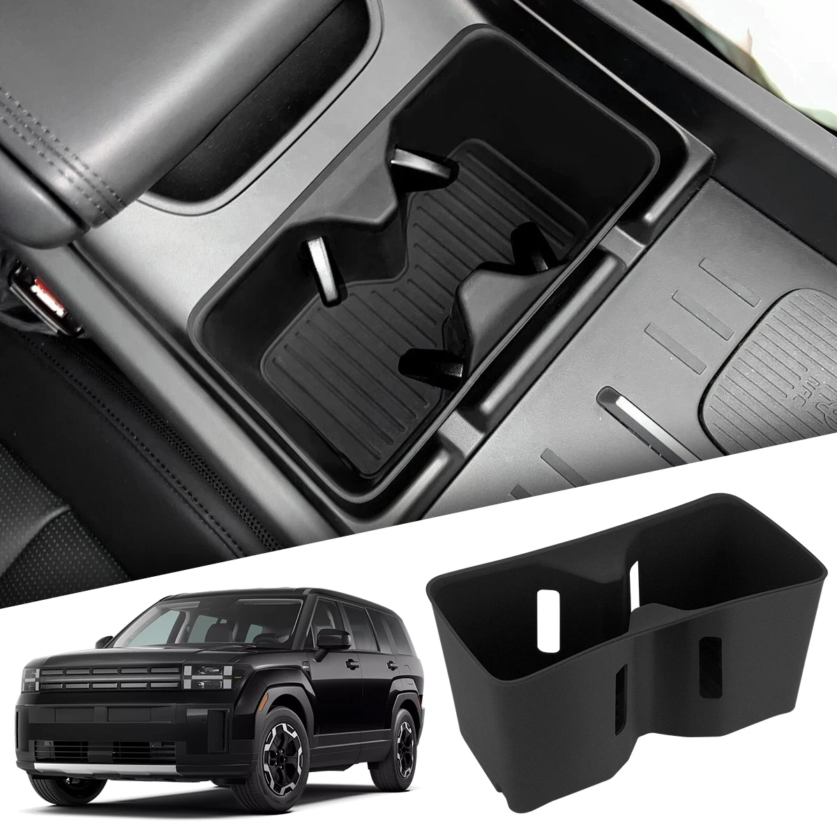 

For Santa Fe Car Water Cup Holder for Hyundai Santa Fe 2024 2025 Silicone Center Console Cup Insert Car Interior Accessories