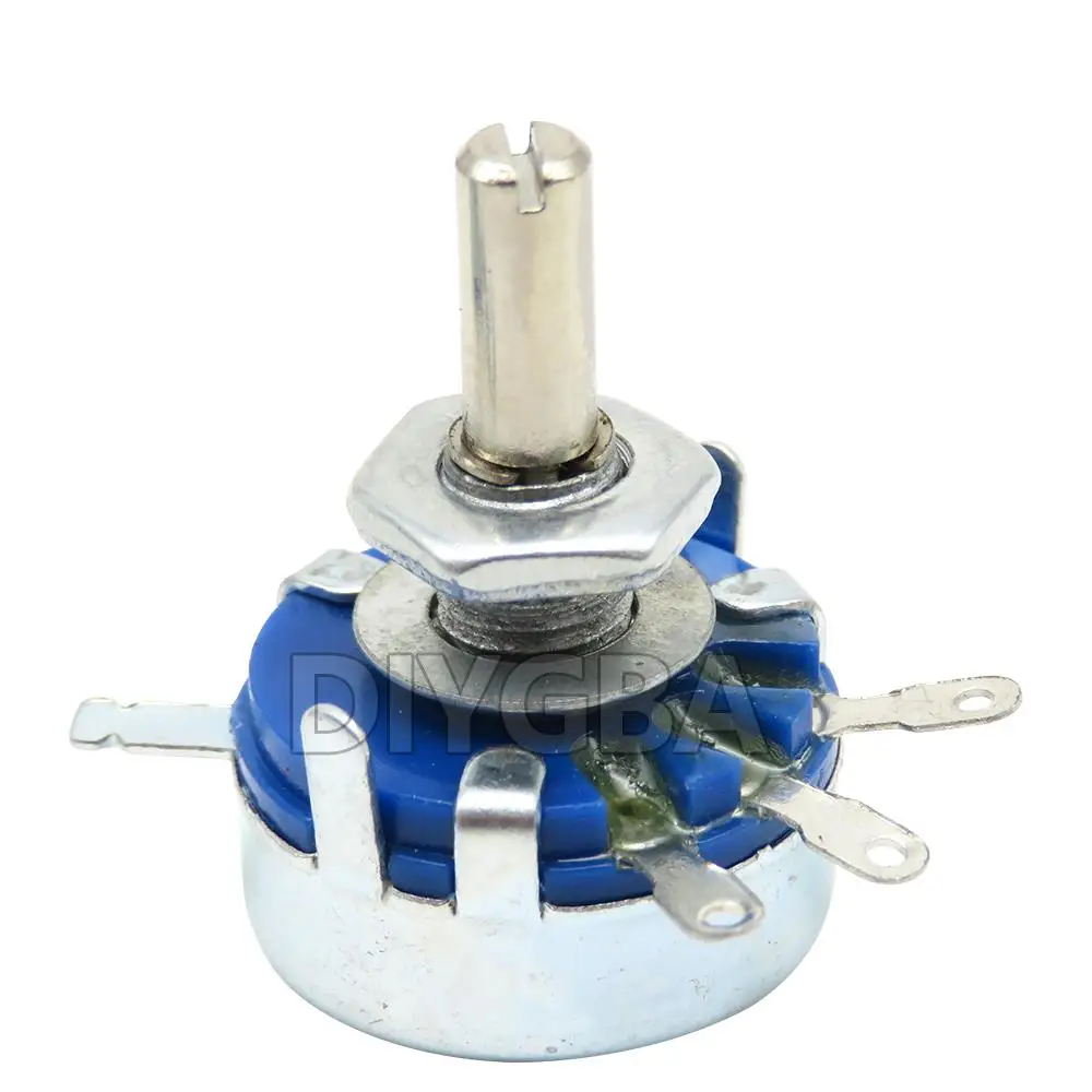 5PCS WH5-1A WH5 1K 2K 10K 47K 4K7 470r 100K 470K 220K 1K5 22K 1M Ohm 3-Terminals Round Shaft Rotary Taper Carbon Potentiometer