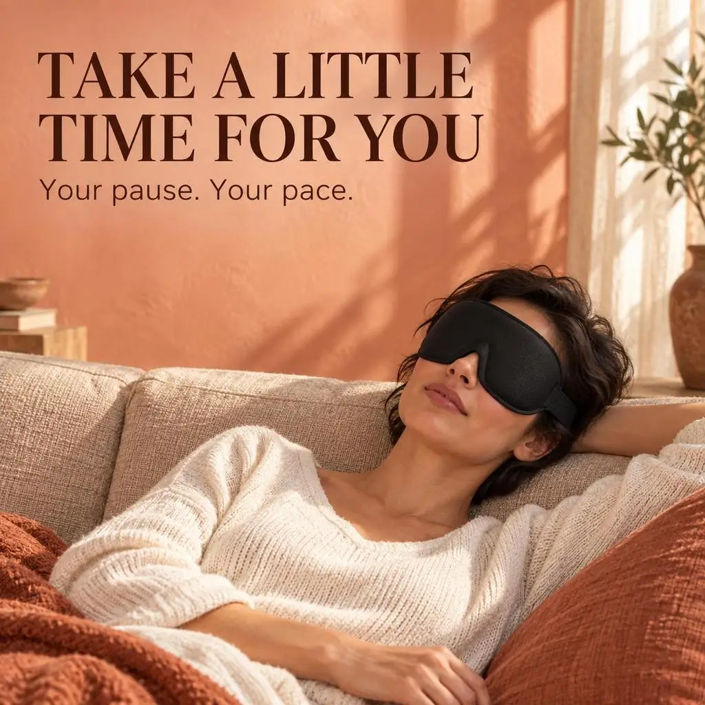 3D Contoured Sleep Eye Mask Soft Padded Zero-Pressure Light Blocking Blindfold for Travel Naps Night Rest view 2