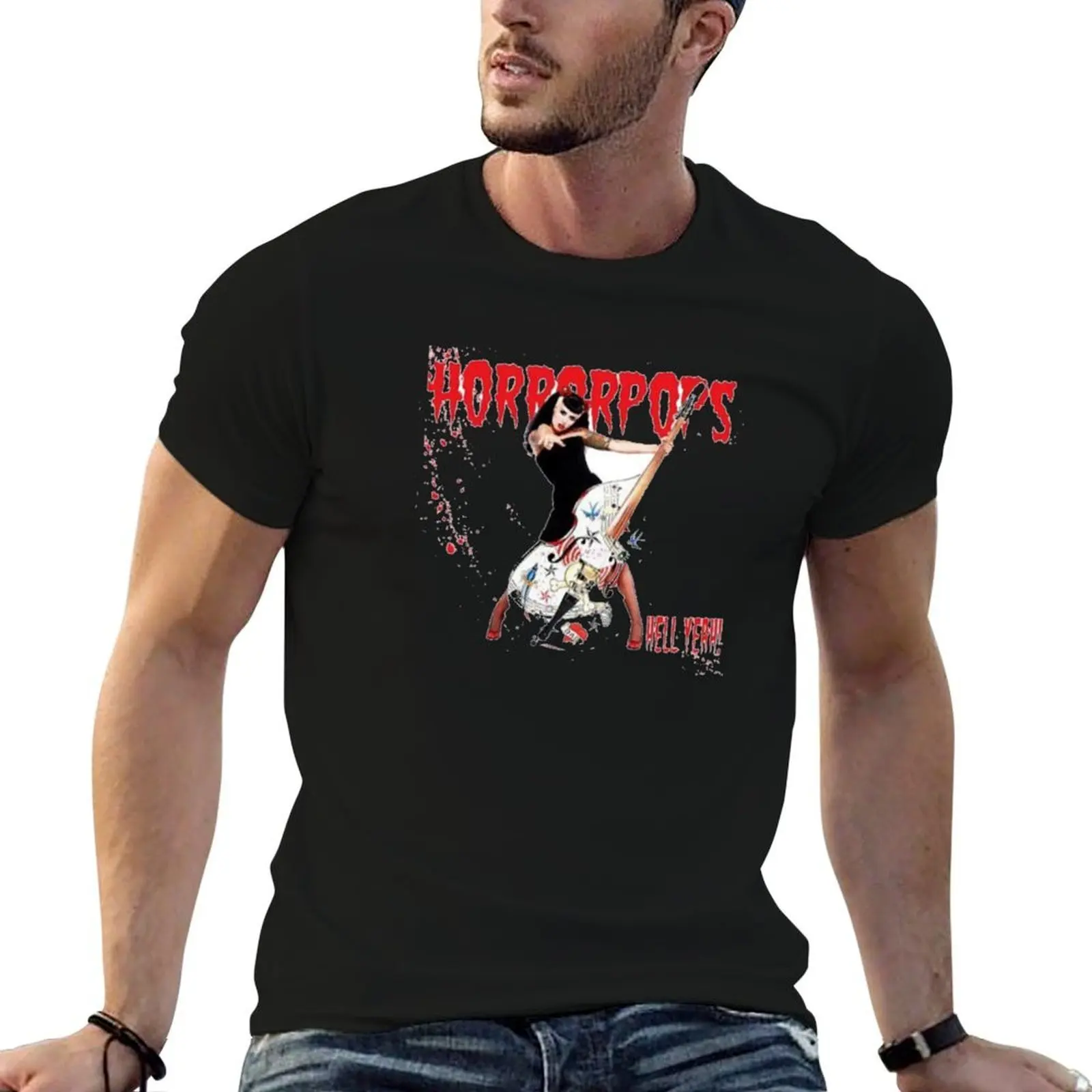 horrorpops T-Shirt luxury designer anime tshirt oversized t shirt men