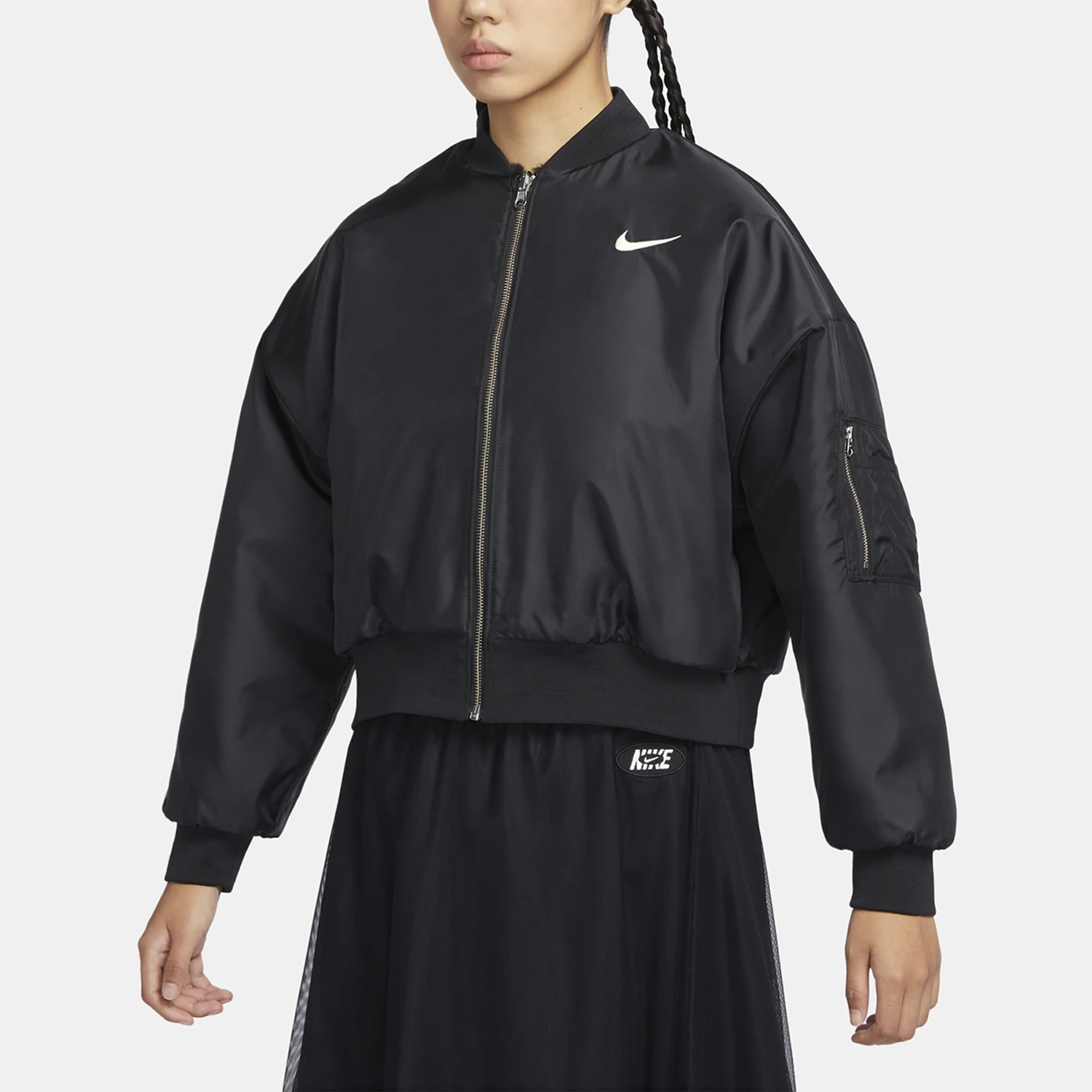 Nike genuine New Women's Warm Fleece Double-sided Wearable Sports Jacket FB8693-010
