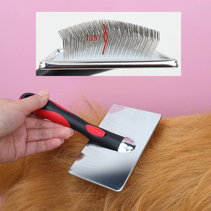 Pet Dog Hair Removal Needle Comb Fur Trimming Cleaning Brush Large Dog Grooming Tool Cat brush anti slip handle steel nail comb