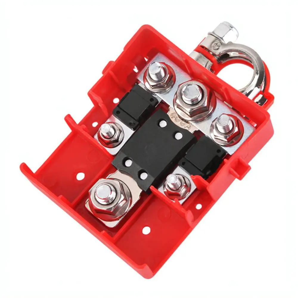 Brass Car Battery Terminal Connector 32V 400A Auto RV Power Distribution Clamp Heavy Duty Metal Electrical Wiring Adapter