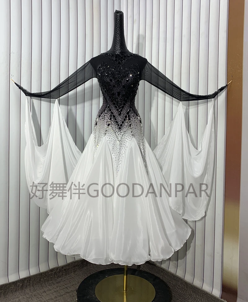 

Новинка 2024 года, платья для соревнований по бальным танцам, танцевальные костюмы, платье для вальса, одежда для танцев, одежда для танцев, платье из градиентной ткани