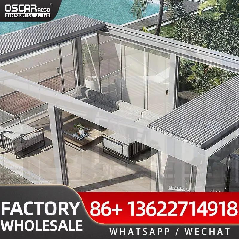 

Наружная алюминиевая жалюзированная крыша, электрическая беседка для сада, патио, террасы, беседки