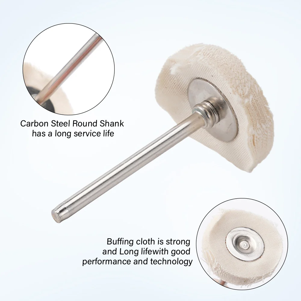 5 stücke 25 MM Tuch Polieren Rad Puffer Pad Baumwolle Schleif Werkzeug Schmuck Polieren Rad Polieren Pad für Buff Dremel zubehör – Detail 8