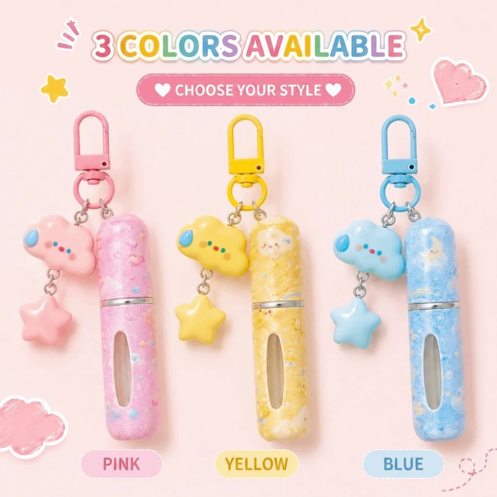 5ml Mini Perfume Bottle Cloud Leak-proof Liquid Cosmetic Container with Key Ring Refillable Perfume Atomizer Bottle Travel
