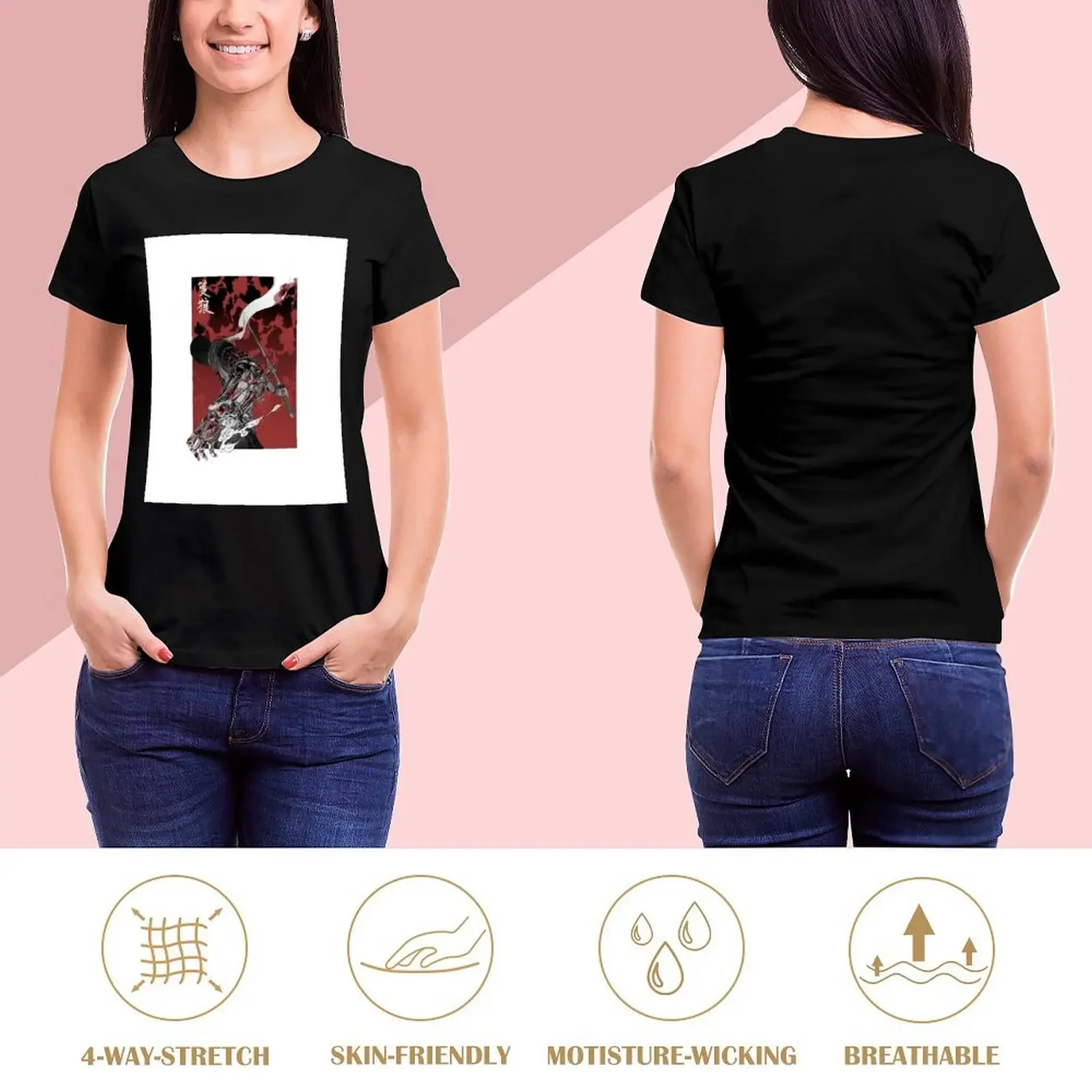 Wolf with katana sekiro T-Shirt plus size tops animal print funny sublime white t-shirts for Women