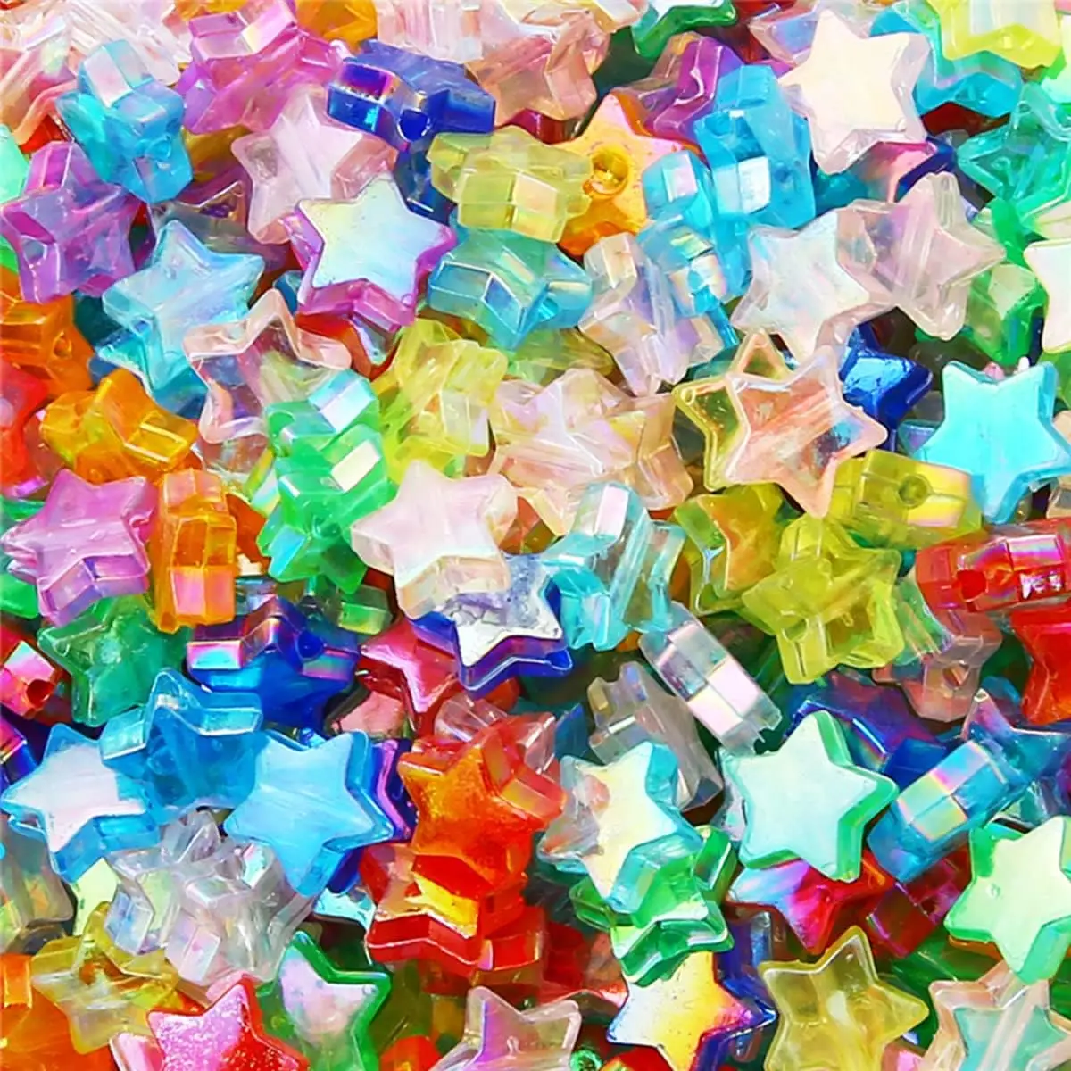 

600pcs/Lot Mixed 12 Color 10mm Acrylic Star Beads Loose Spacer Beads for Bracelet Necklace Jewelry Making Accessories