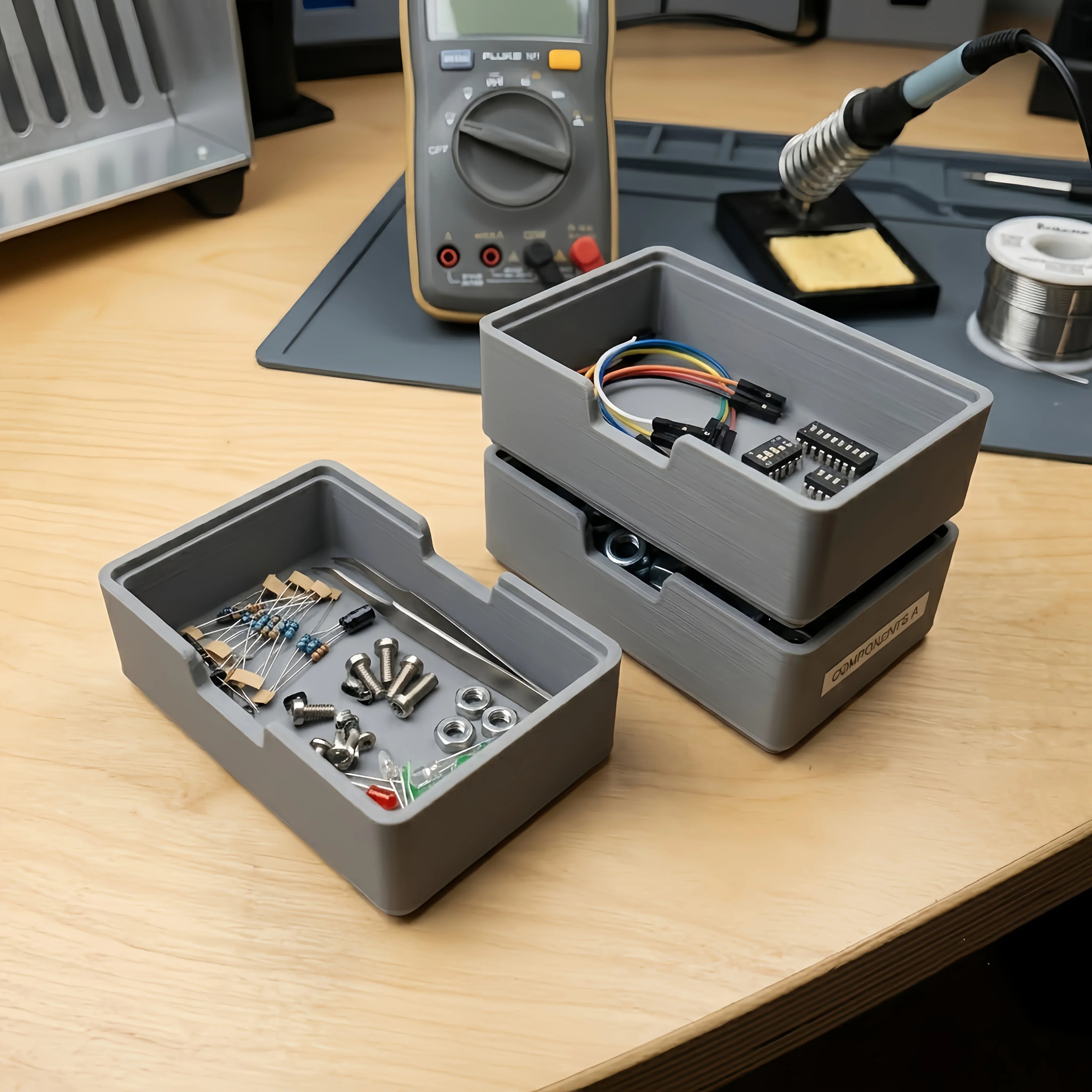 Stackable Parts Storage Boxes, Specially Designed for Sorting Screws, Nuts and Other Tiny Hardware Parts,Suitable for Workshops