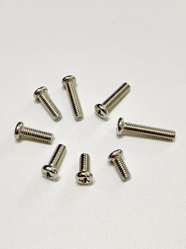 

Mechanical Thread M4x0.7P Iron Plated Nickel Material Metal Fasteners Disk Head Cross Groove Bolt Locking Fixation Screws