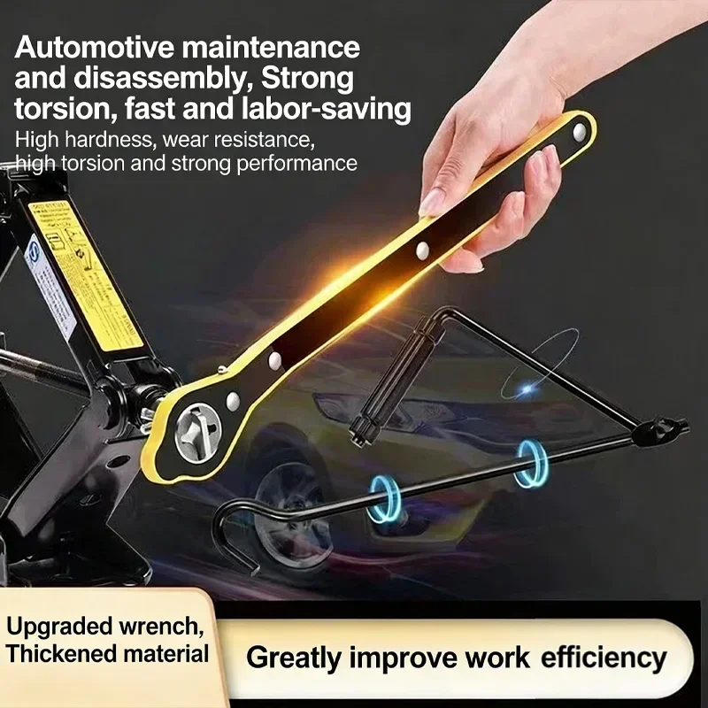 2026 New Car Jack Effortless Wrench Hand cranked Car Tire Replacement Tool Ratchet style Gold Top Accessories
