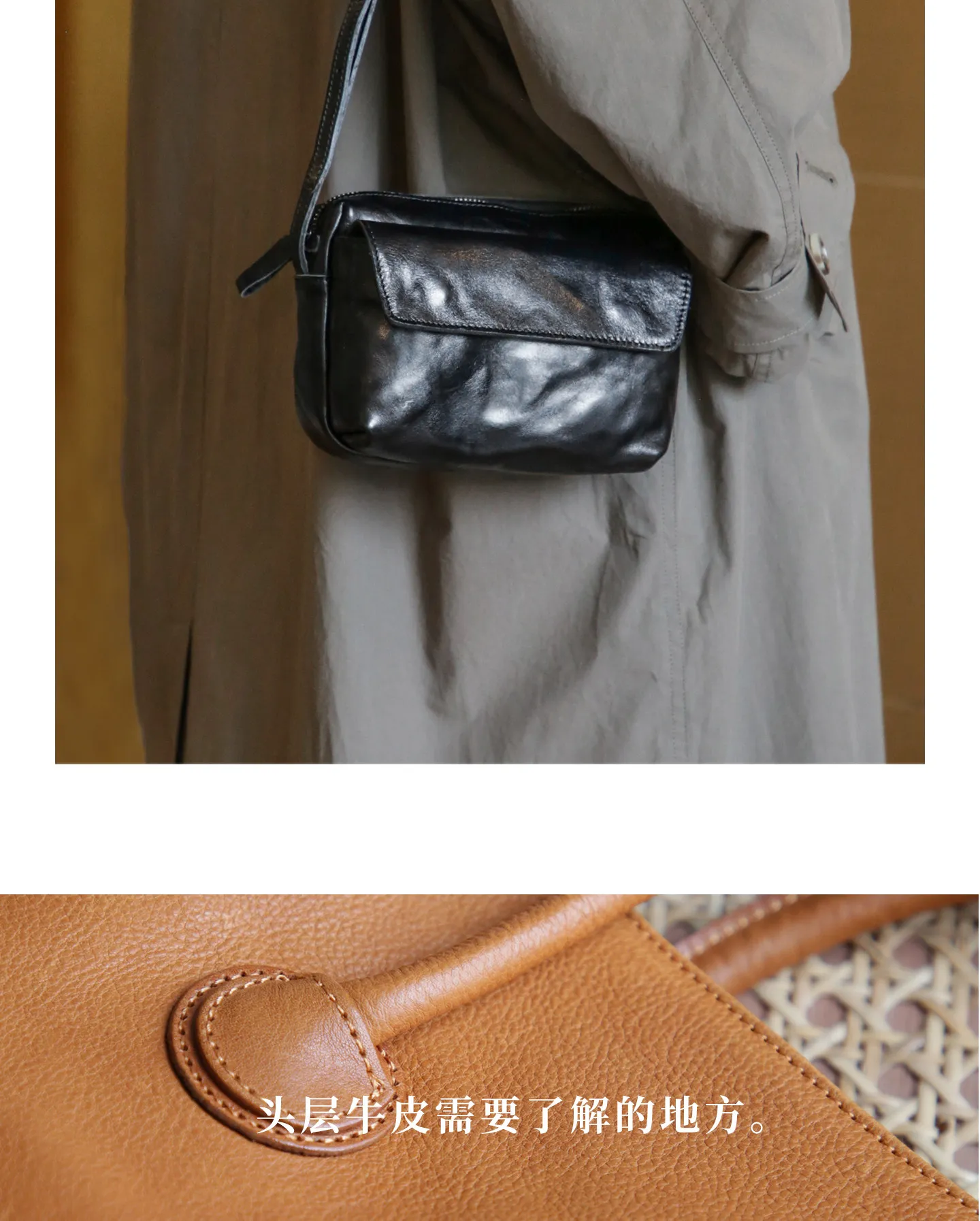 Designer-Handtasche aus echtem Leder, handgefertigt, Vintage-Freizeit-Luxus-Umhängetasche aus Rindsleder für Damen – Detail 17