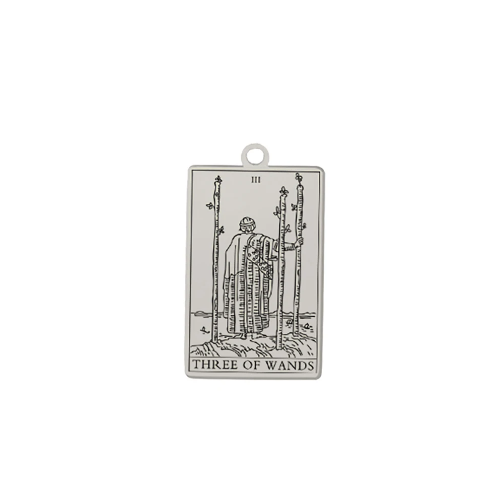 Dawapara Zauberstäbe Tarot Karte Anhänger für Halsketten Ohrringe Kleinere Arcana Edelstahl DIY Charme für Schmuck Machen – Detail 8