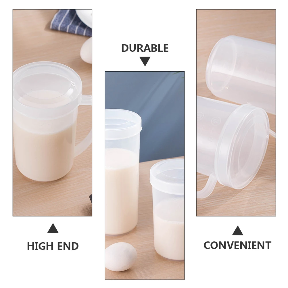 

2pcs Measuring Cup Plastic Milk Jug Coffee Juice Container Kitchen Supply Home Tableware Microwave Oven Compatible Long