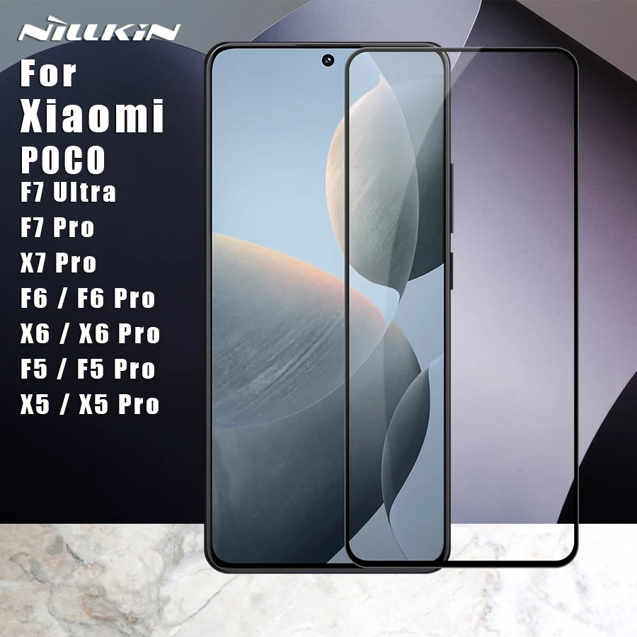 

Nillkin For Xiaomi Poco F7 Ultra F5 F6 F7 Pro X5 X6 X7 Pro 9H HD Tempered Glass Full Cover Screen Protector For Poco X6 Pro