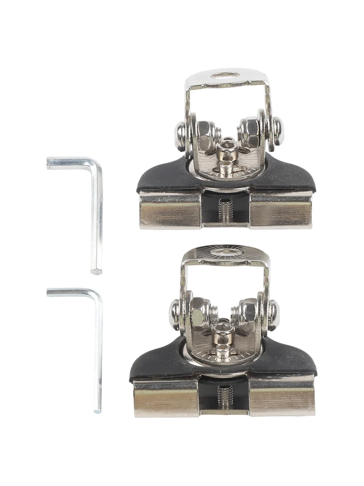 2PC Stainless Steel Car Hood Bracket for LED Work Light Mounting on Hood Edge With Precision Angle Adjustment Capability