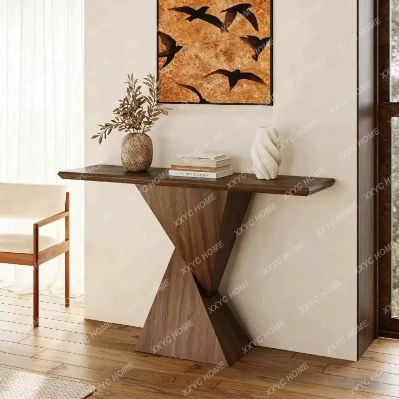 XX2026 New  New Chinese Style Solid Black Walnut Console Table Narrow Entryway Long Table Hallway End View Display Stand
