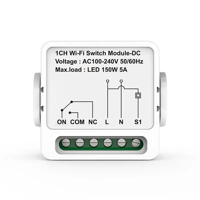 ABFU-2X 1CH Dry Contact Wifi Relay Switch Module AC 100-240V Tuya Smart Life App Activated Dry Contact Switch