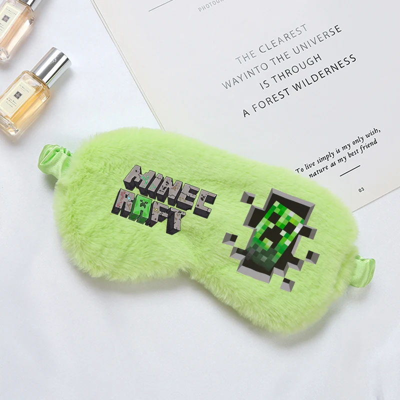 Game Theme Soft Plush Eye Masks Sleeping Mask  Minecrafted Sleeping Blindfold Eye Cover Boys Male Plush Mask Fashion Eyepatch view 4