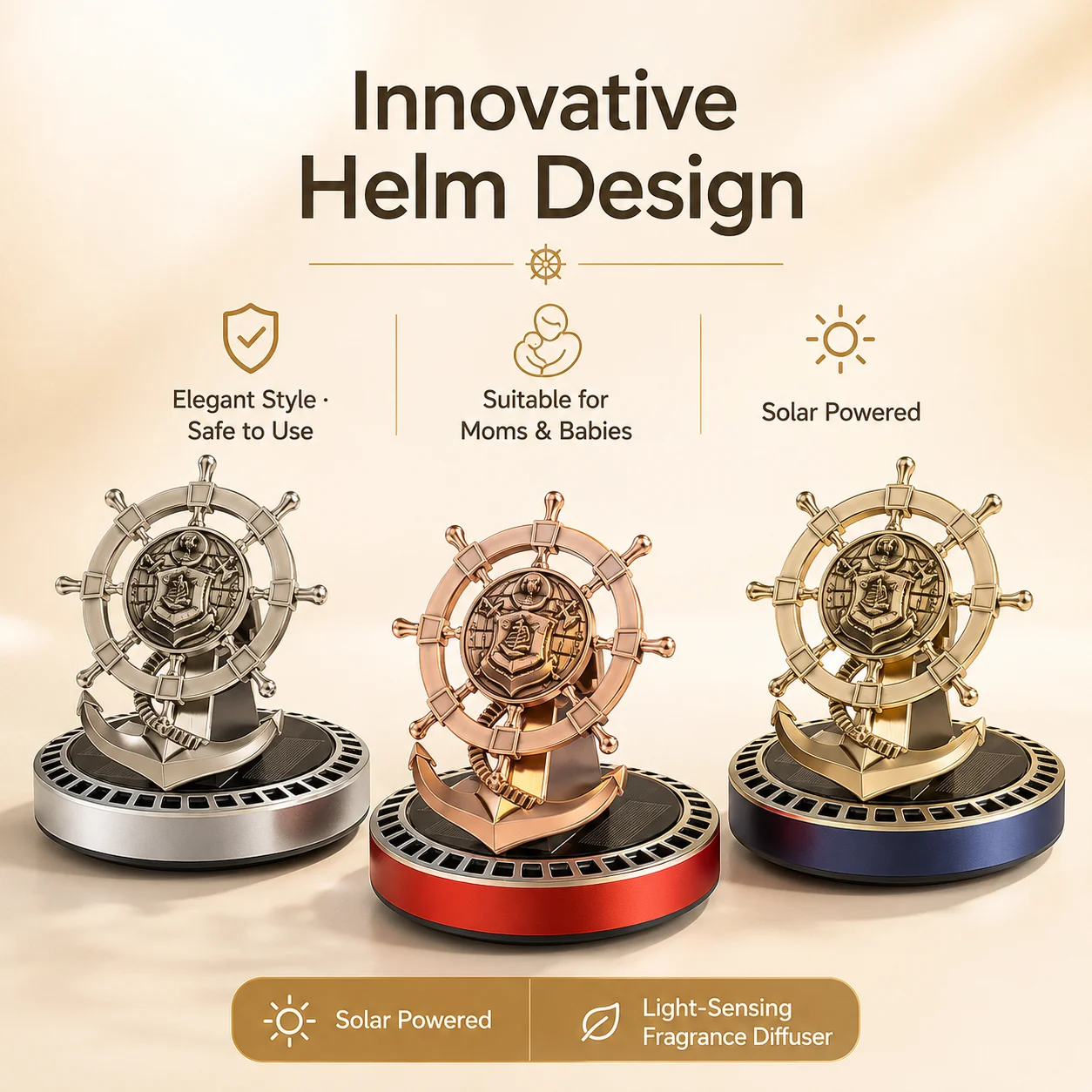 Perfume Fragrance Wheel - Nieuwe op zonne-energie werkende auto-ornament auto-luchtverfrisser