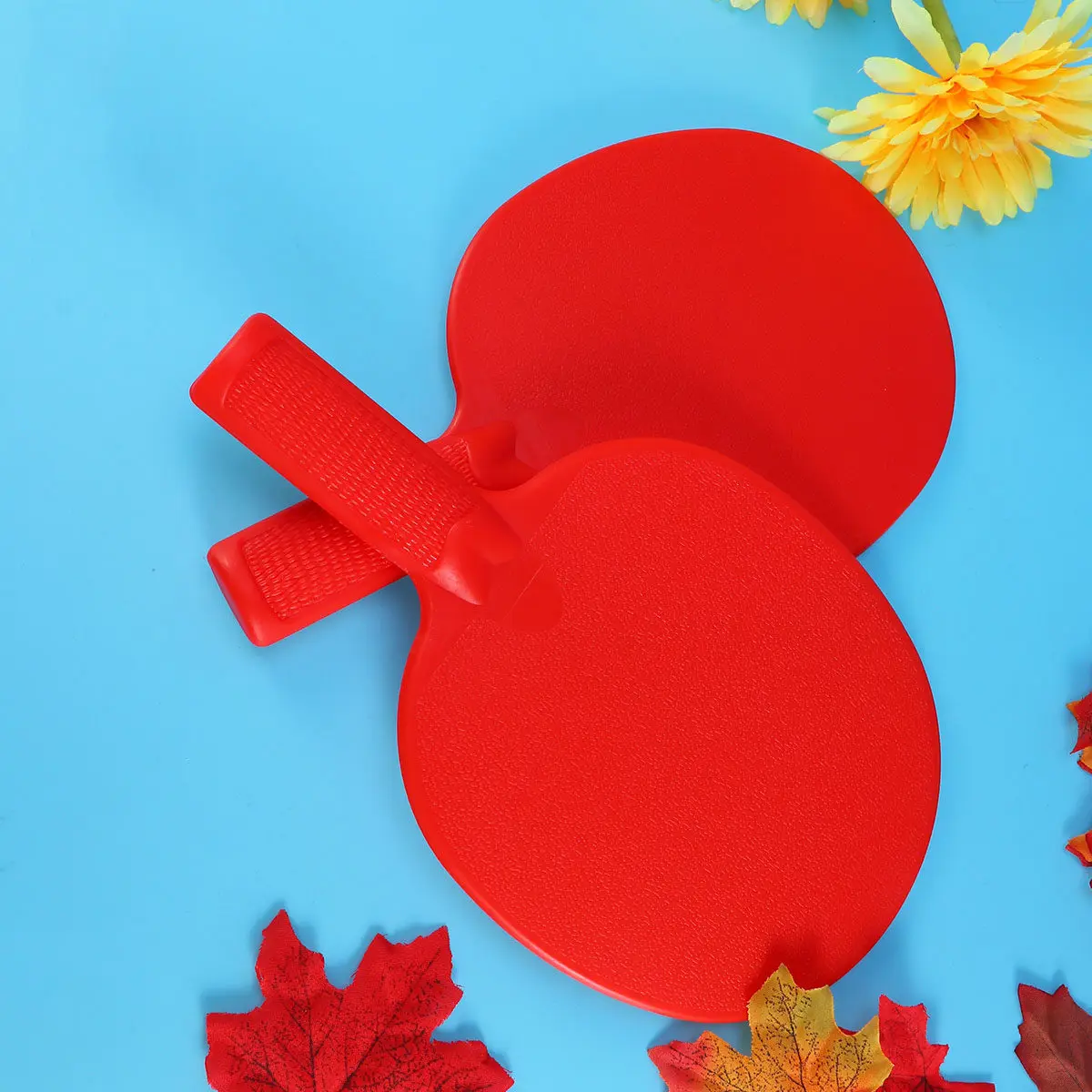 

1Pair Children Table Tennis Racket Plastic Wear-Resistant Elastic Paddle for Kayak Canoe Fishing Rods Red Plastic Racket