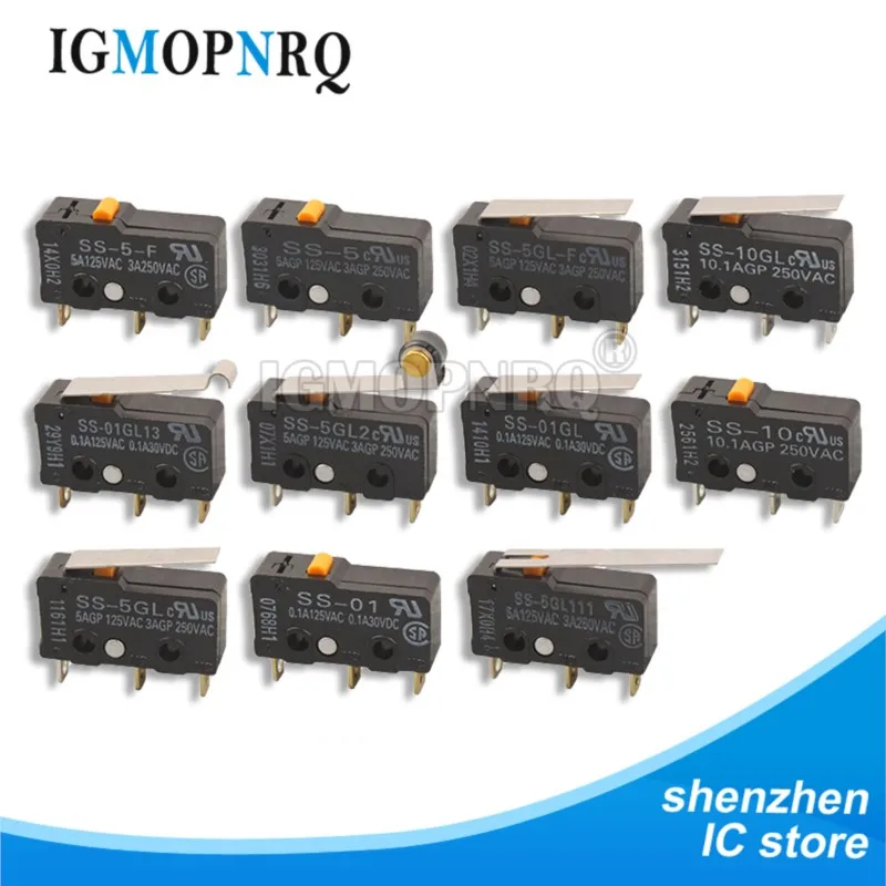 1PCS Micro Switch SS-5 5-F SS-5GL 5GL-F SS-5GL2 5GL2-F SS-5GL13 SS-10 10GL 10GL2 10GL13 SS-01 01GL 01GL2 01GL13 Original