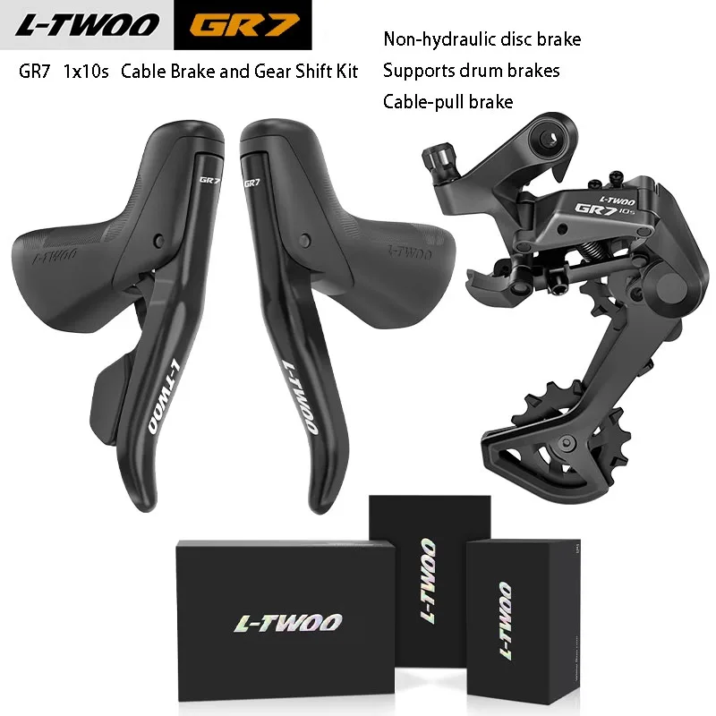 

L-TWOO GR7 1x10 Speed Bicycle Aluminum Alloy Manual Gear Shift Kit Cable Brake Off-road Gravel Road Bike with Rim Brakes
