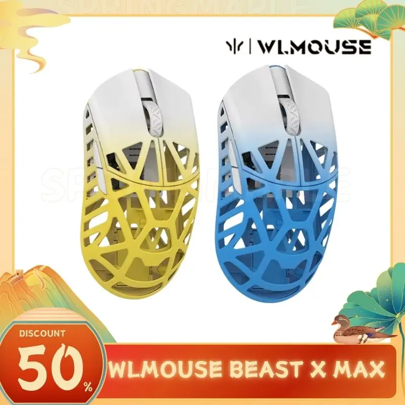 New Wlmouse Beast x Max Mouse Magnesium Alloy Hollow Out 2.4G Mice Wireless MouseGaming Mouse Lightweight Fps Office Men's Gift