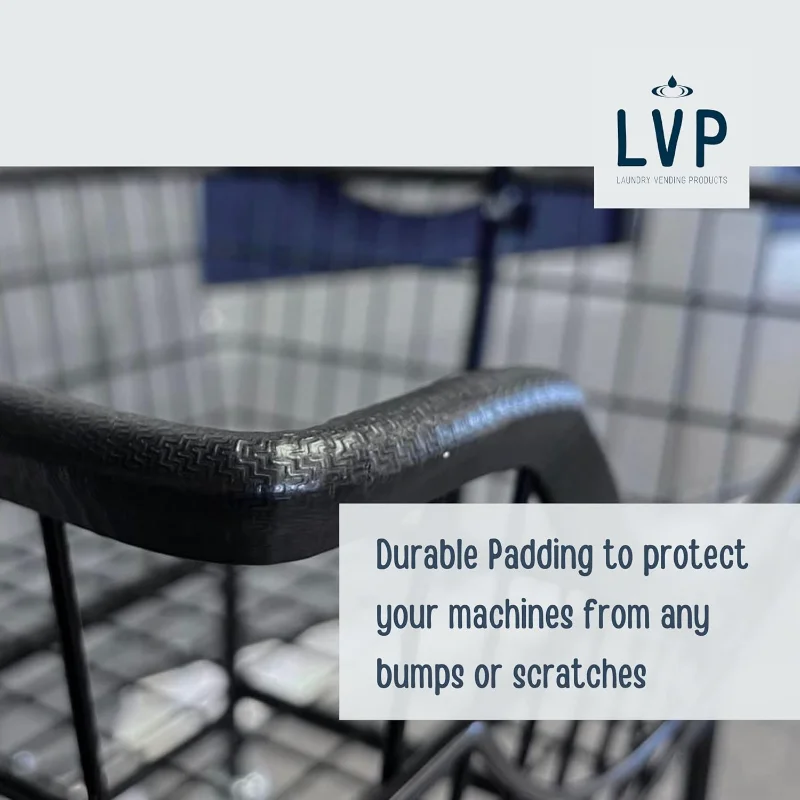 LVP Big Brother Commercial Laundry Cart with Dual Pole Rack 3.25 Bushels (Matte Black Vinyl Rust Coating, Extra Large)
