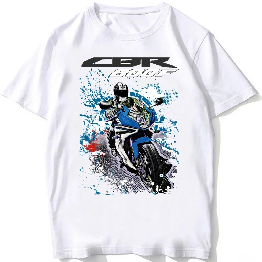 Hondo kaus lengan pendek pria, CBR 600 F Moto Rider T-Shirt lengan pendek Hip Hop olahraga kasual putih untuk pria