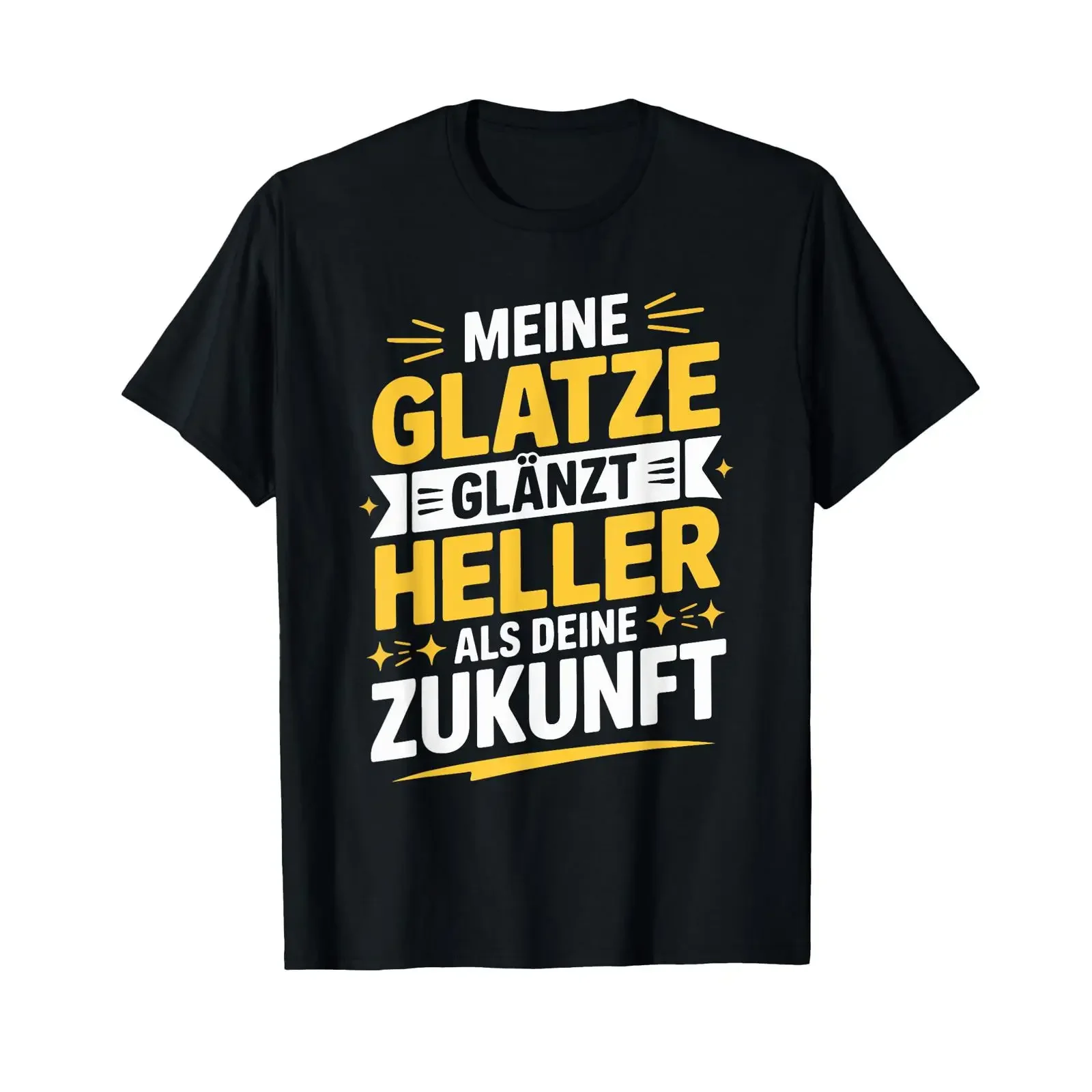 T Shirt with German Text Meine Glatze glänzt Heller Als Deine Zukunft vintage Washed Unisex homme fashion graphic Breathable