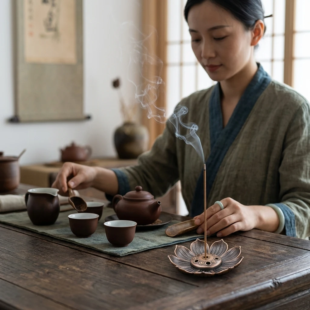 Antique Brass Lotus Incense Holder Multi-function For Stick Coil Tower Incense Home Meditation Yoga Stable Base Clean Burning
