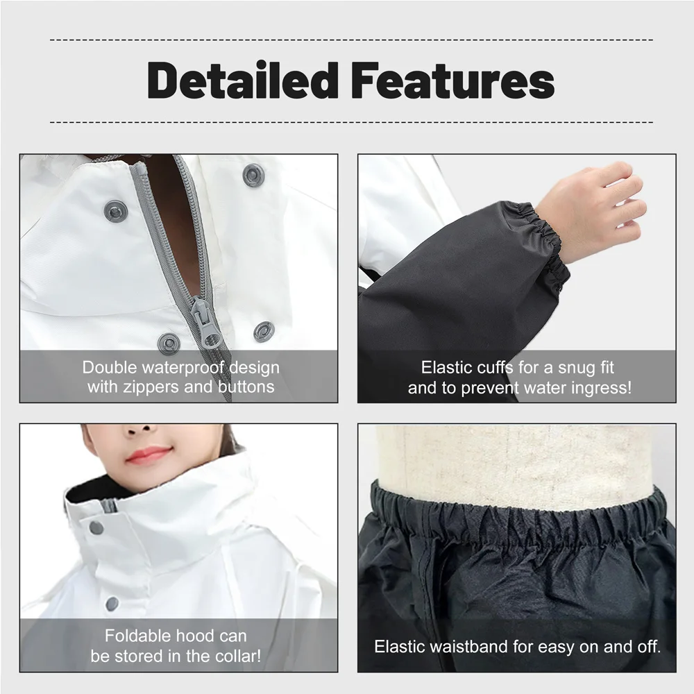 بدلة LOlanta Kids المقاومة للماء معطف واق من المطر وسترة وبنطلون طقم بدلة بركة مع سحاب للأولاد والبنات من عمر 8 إلى 14 سنة