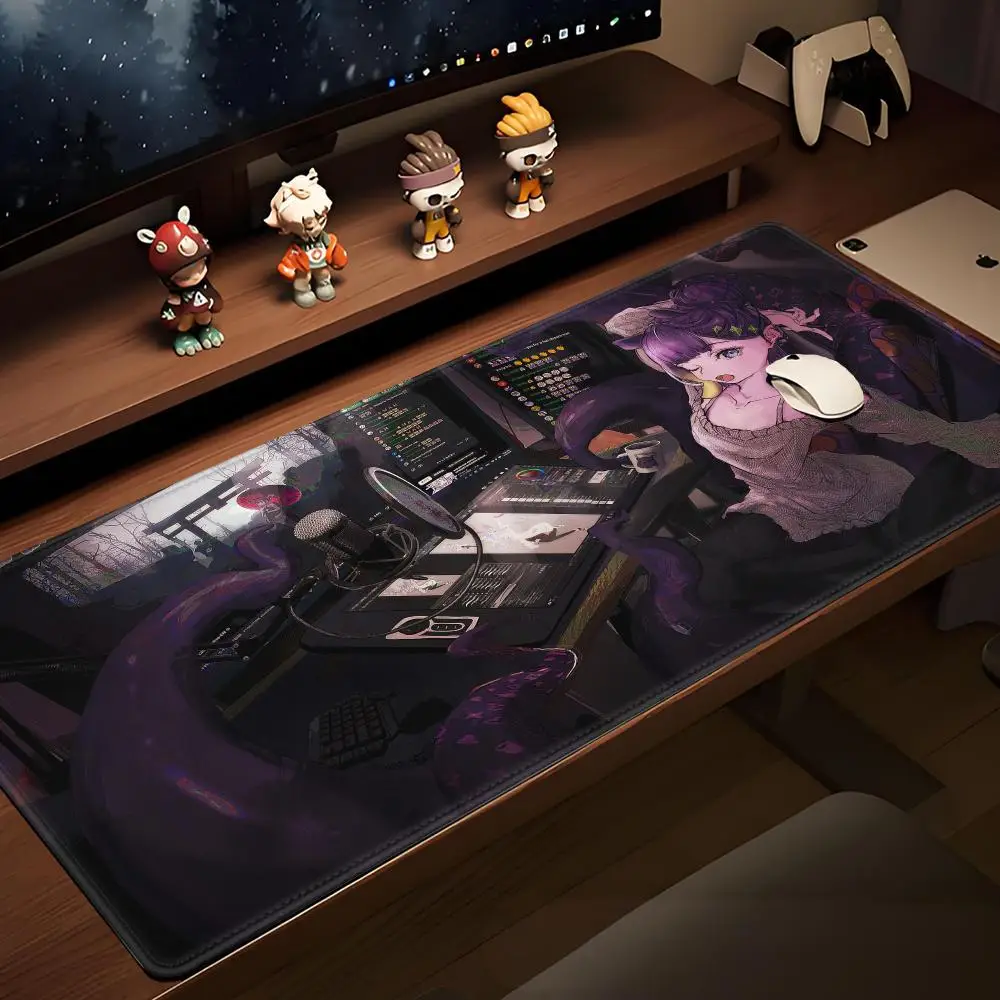 Singer N-Ninomae Ina Nis VTuber Mouse Pad Non-Slip Rubber Game Balance Computer Mat Decoracion Deskmat Laptop Office Large