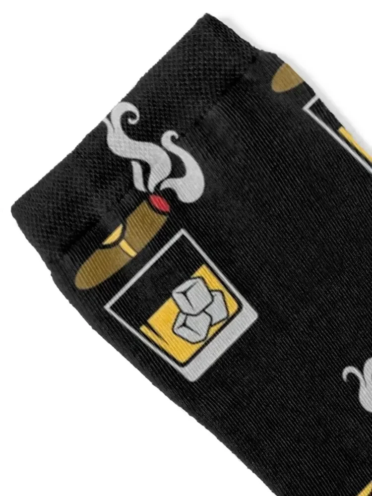 Cigars and Whiskey Funny Socks Stockings winter cycling Christmas Socks For Man Women's