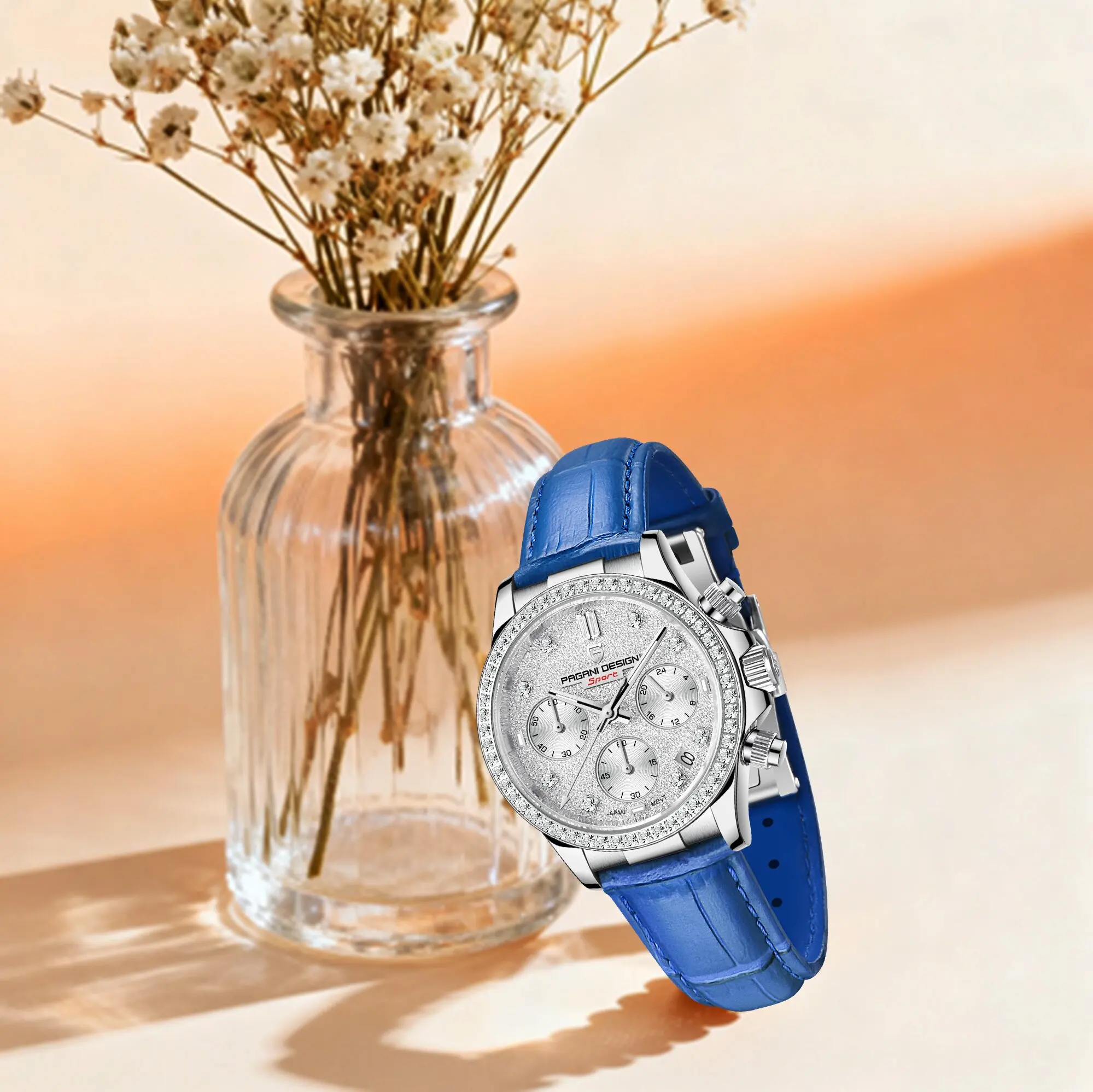 PAGANI DESIGN 2026 Ladies Modern Quartz Watch Low-Key With Exquisite 36MM Diamond Hour Mark Luminous Date 100m Waterproof Watch
