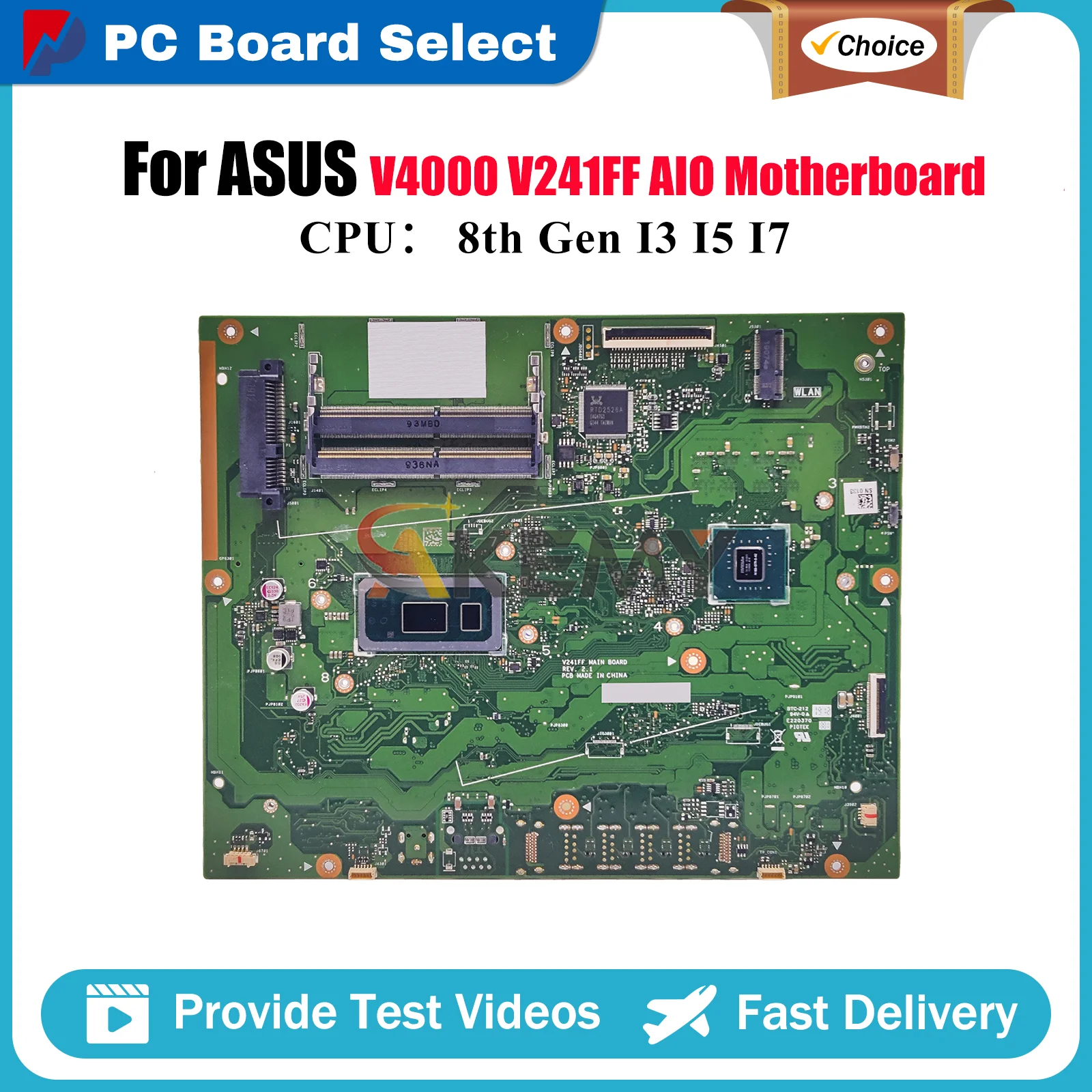 

V241FF Motherboard For ASUS Vivo AiO V241FF V241F V4000 Mainboard With I3 I5 I7 CPU 100% tests OK fast shipping High quality