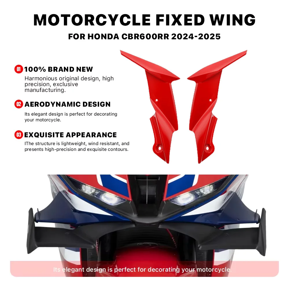 

Аэродинамическое переднее крыло-спойлер для мотоцикла HONDA CBR600RR 2024-2025, ветровое стекло, боковой аileron, обтекатель